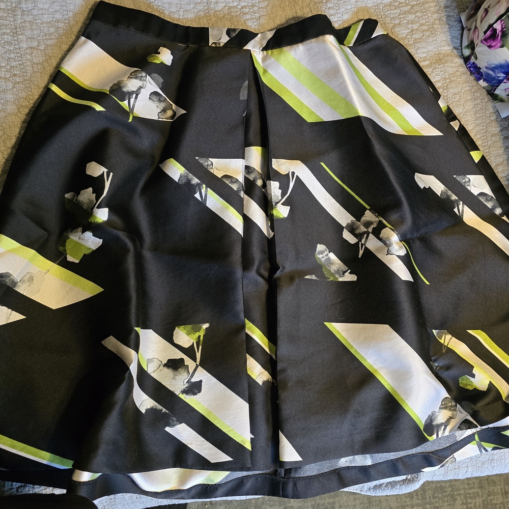 Lane Bryant Black and Green A-Line Skirt